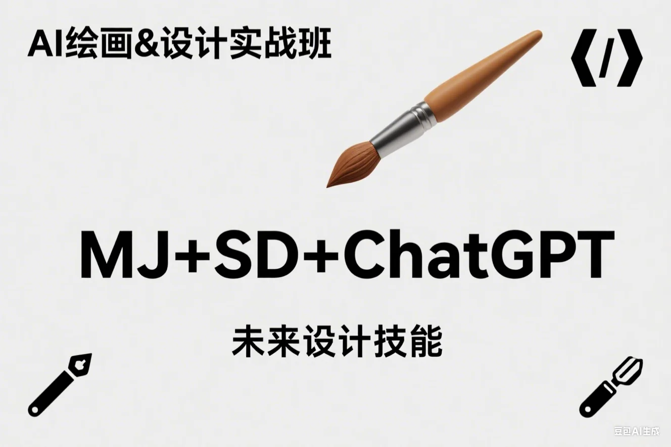 AI绘画&设计实战班：MJ+SD+ChatGPT、一站式掌握未来设计技能