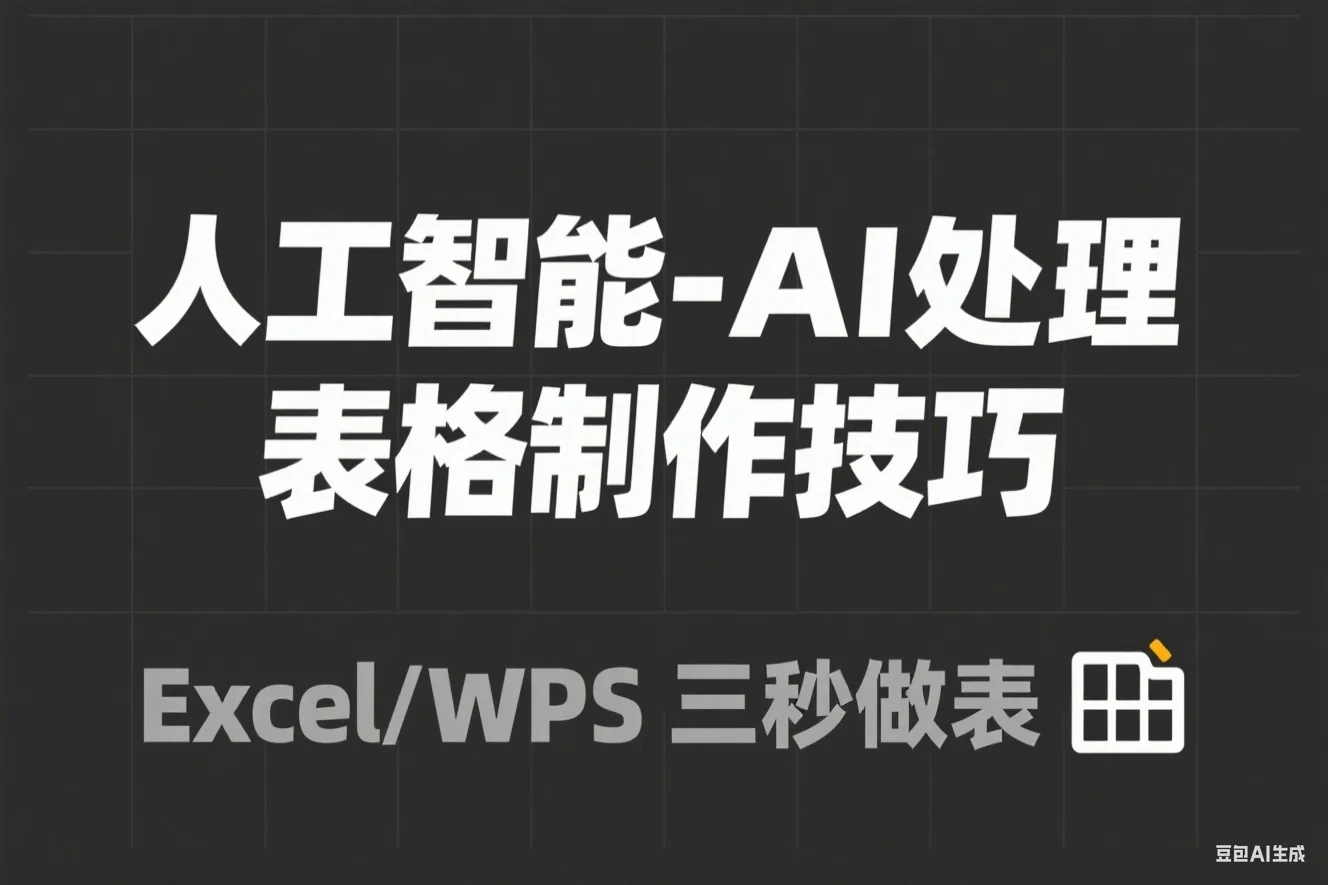 人工智能-AI处理表格制作技巧：ExcelWPS三秒做表大神到小白